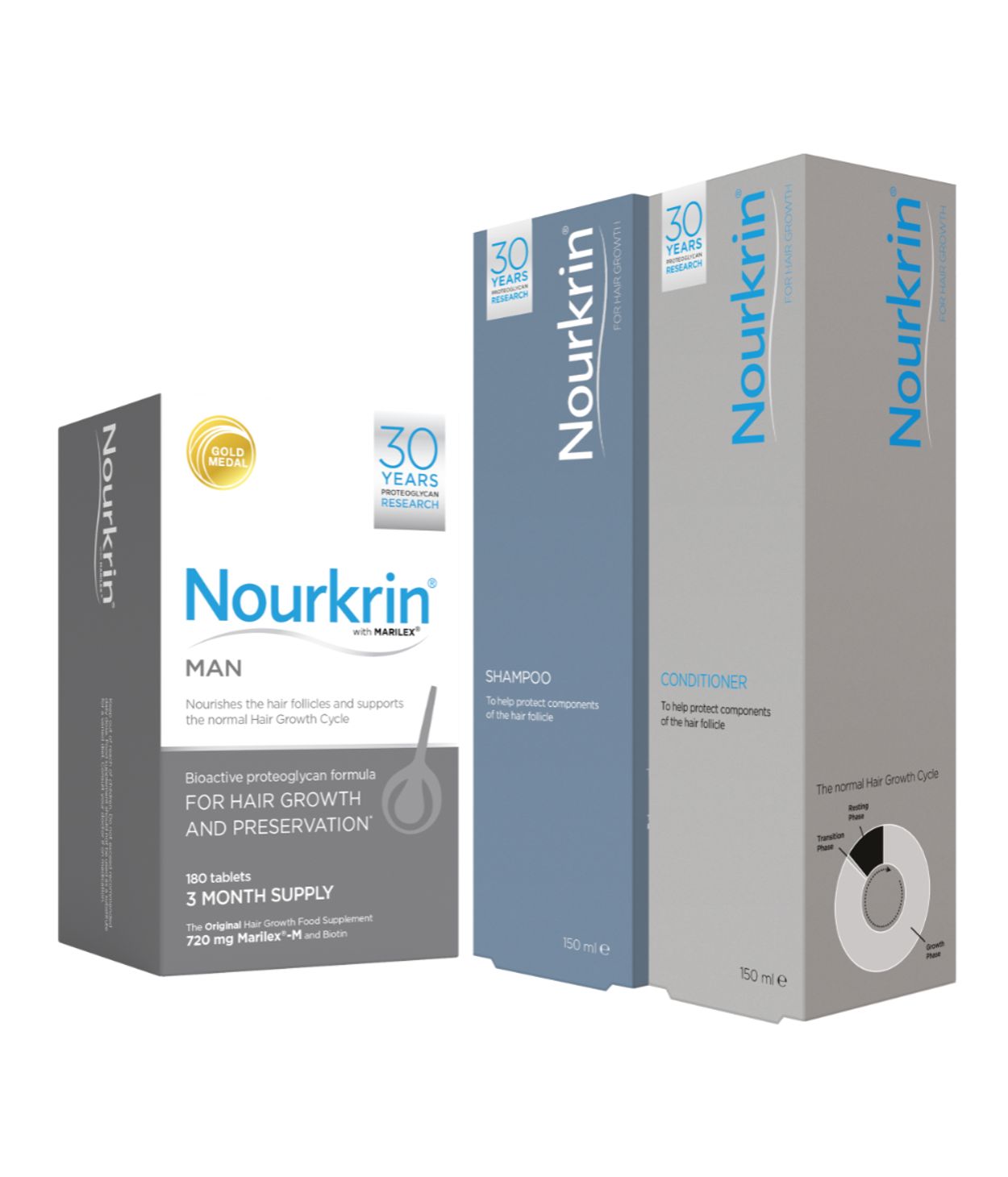 Nourkrin Man 3 mánuðir Sjampó og hárnæring 150ml