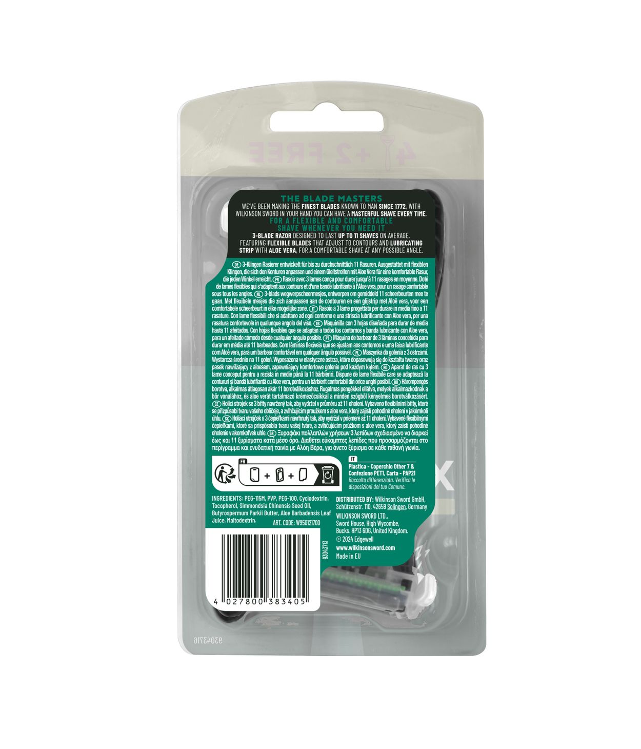 WILKINSON Sword Xtreme3 Rakvél Sensitive 6stk