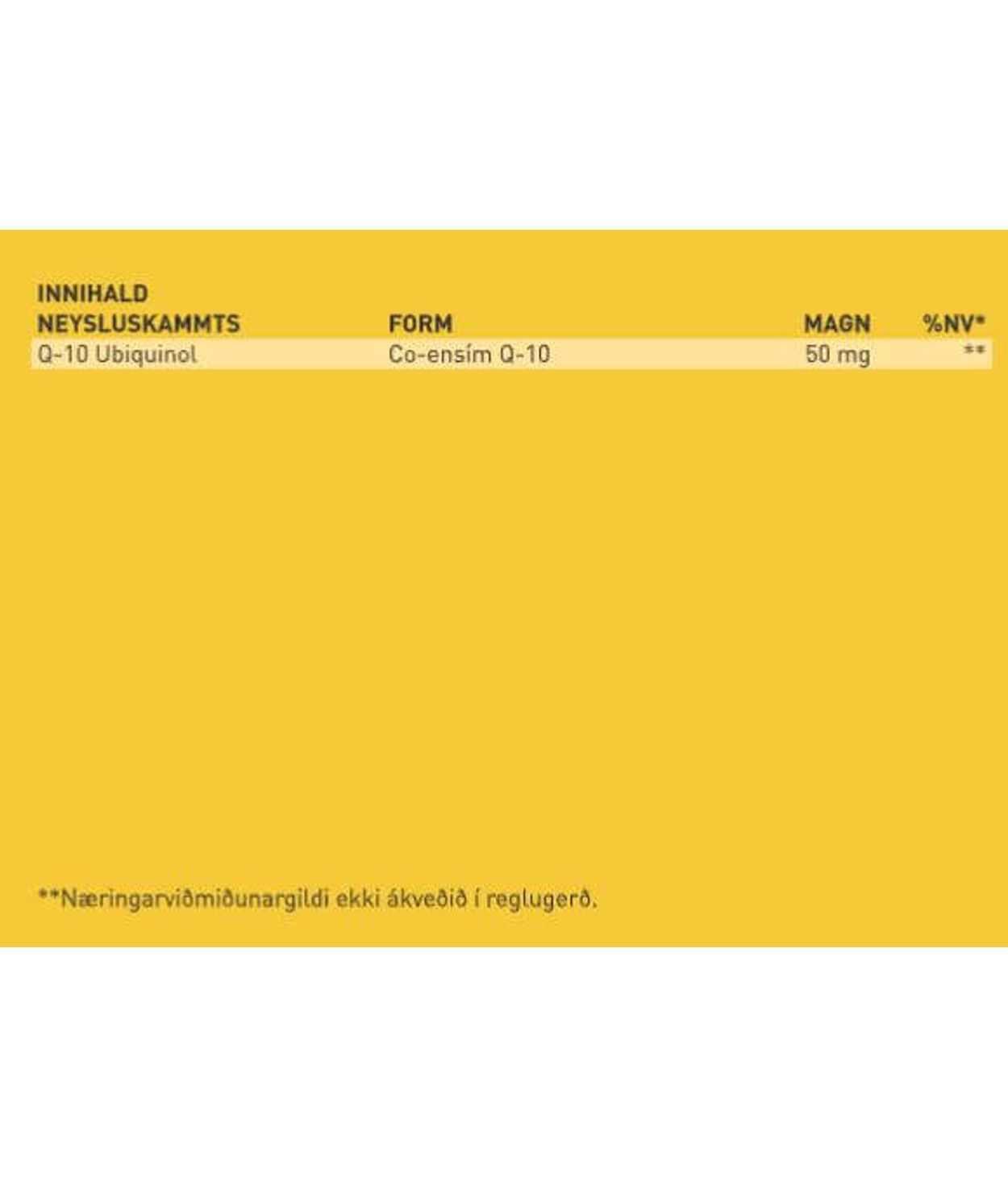 Guli Miðinn Q10 Ubuquinol 50mg 60stk