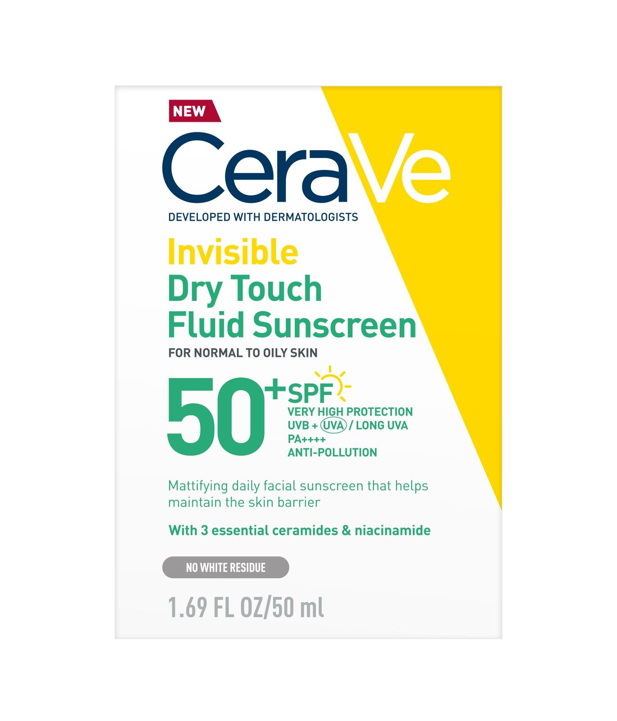 CeraVe Invisible Dry Touch Fluid Sunscreen SPF50+