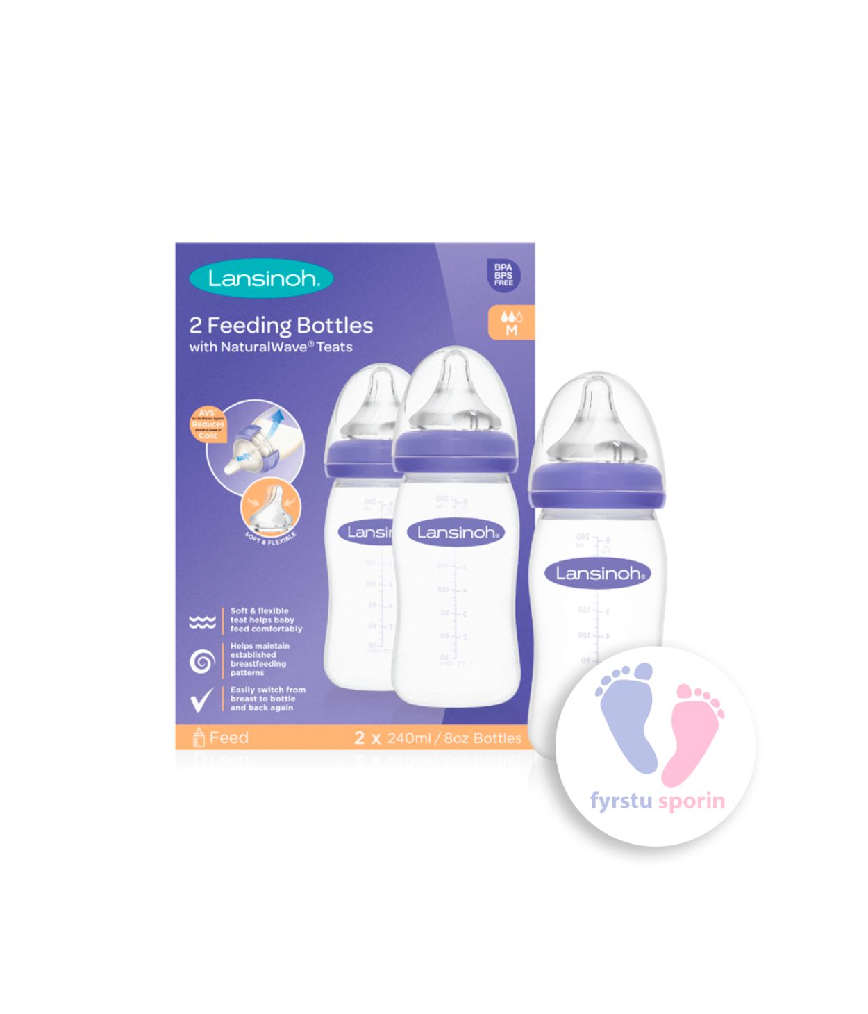 Lansinoh Pelar Með Túttu 2 x 240ml