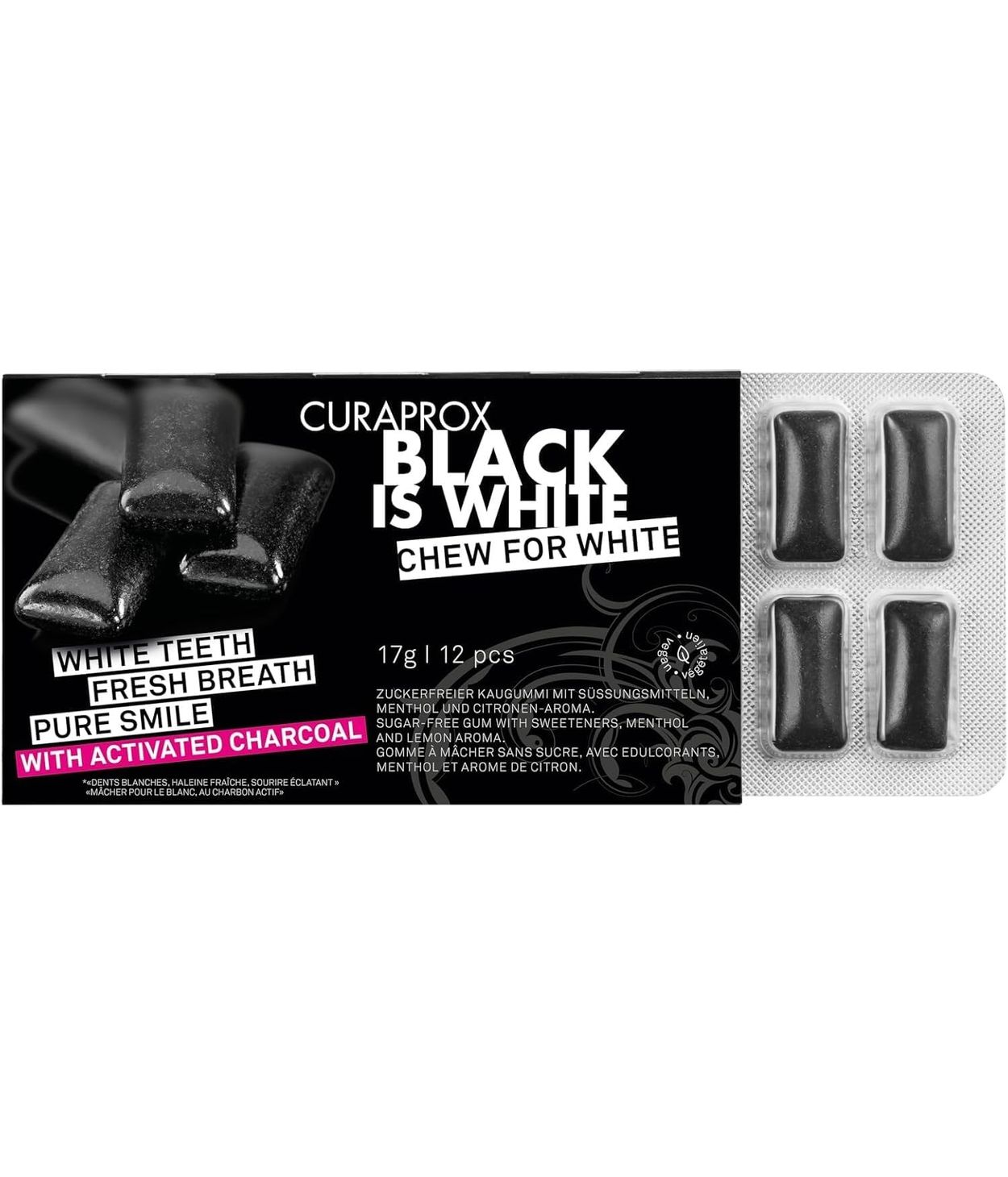 Curaprox Black is White Tyggigúmmi 12stk