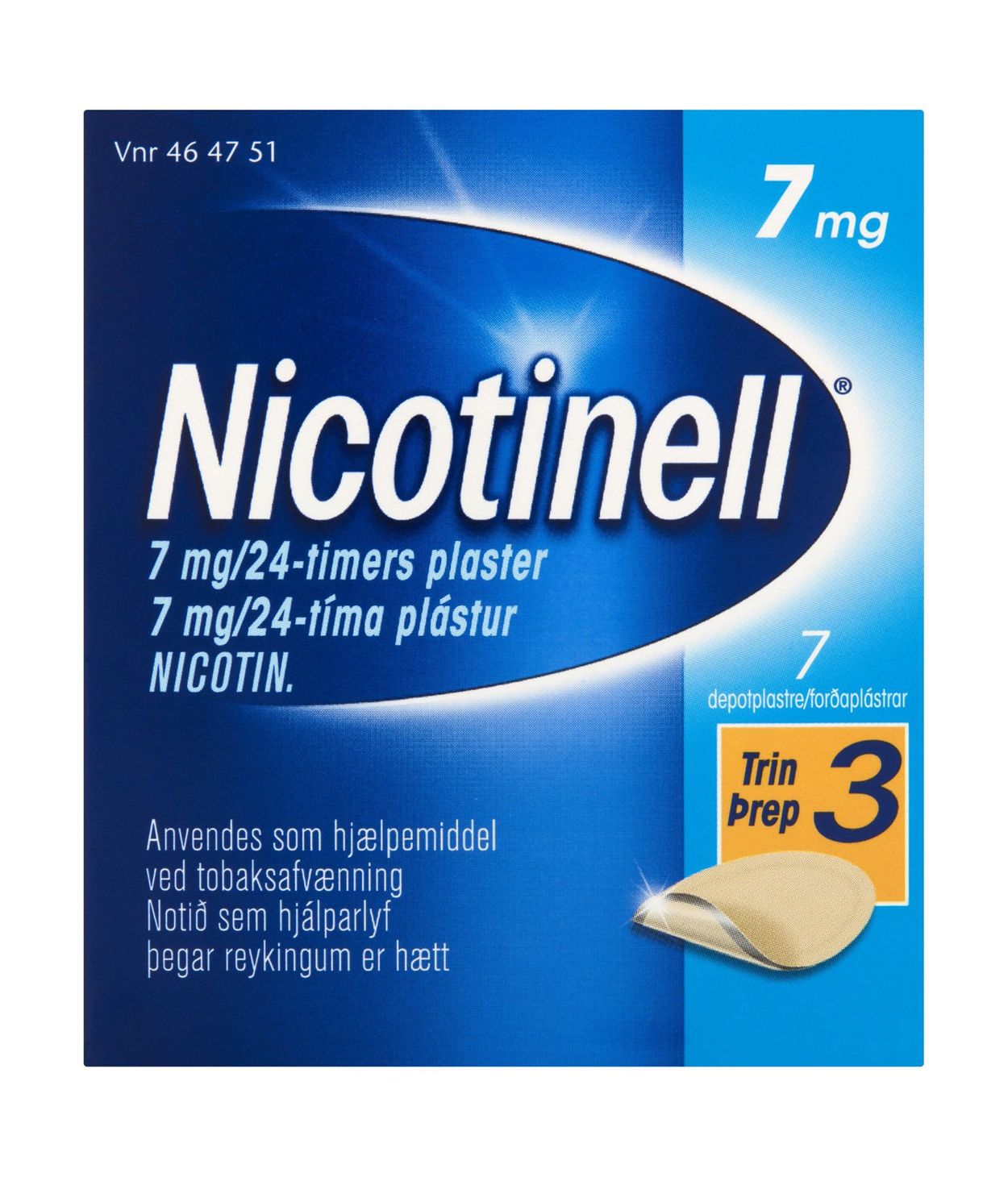 Nicotinell Forðaplástur 7mg/24klst 7stk