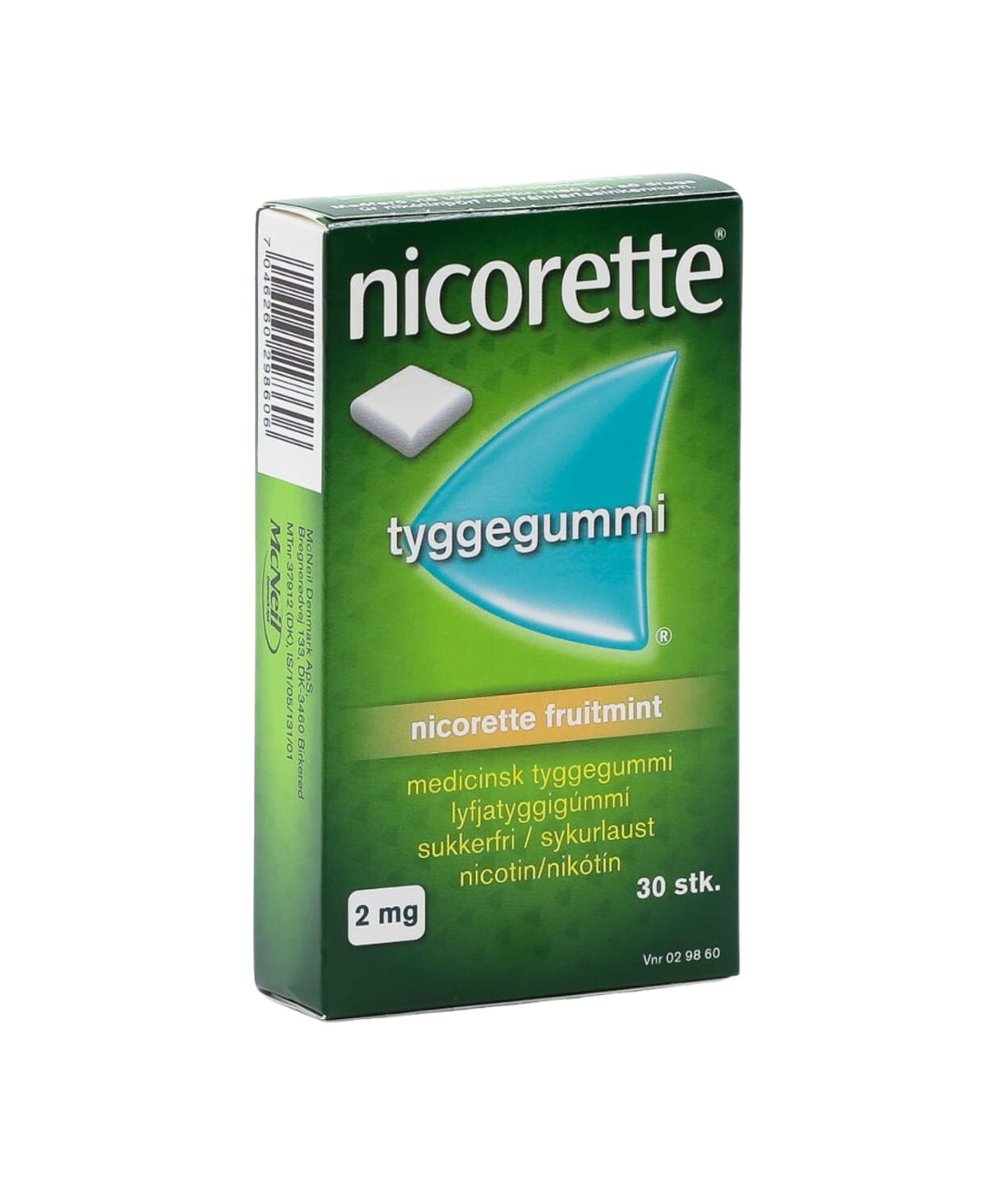 Nicorette Fruitmint tyggigúmmí 2mg 30stk