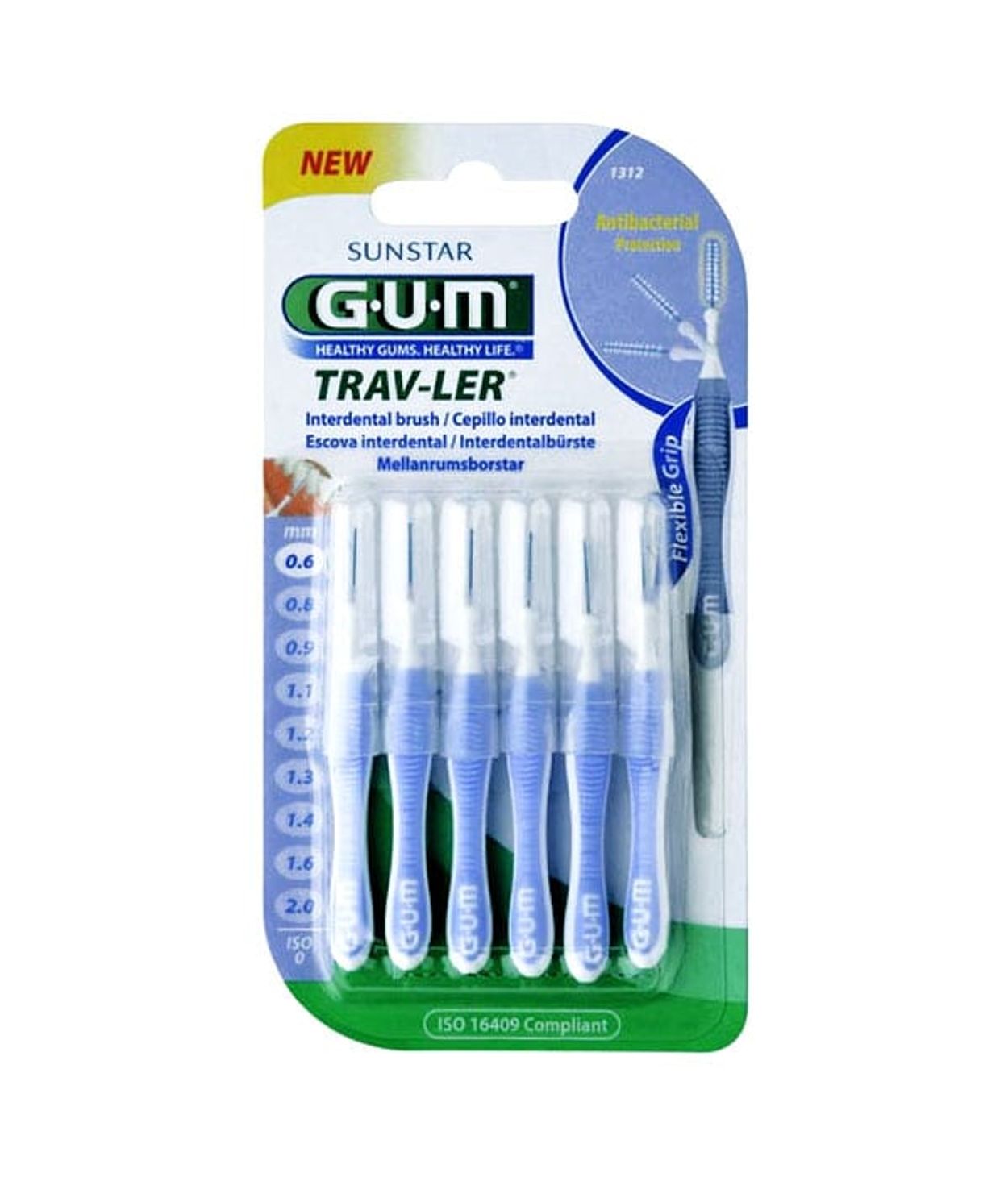 GUM Millitannburstar 0.6mm Ljósfjólublár 6stk