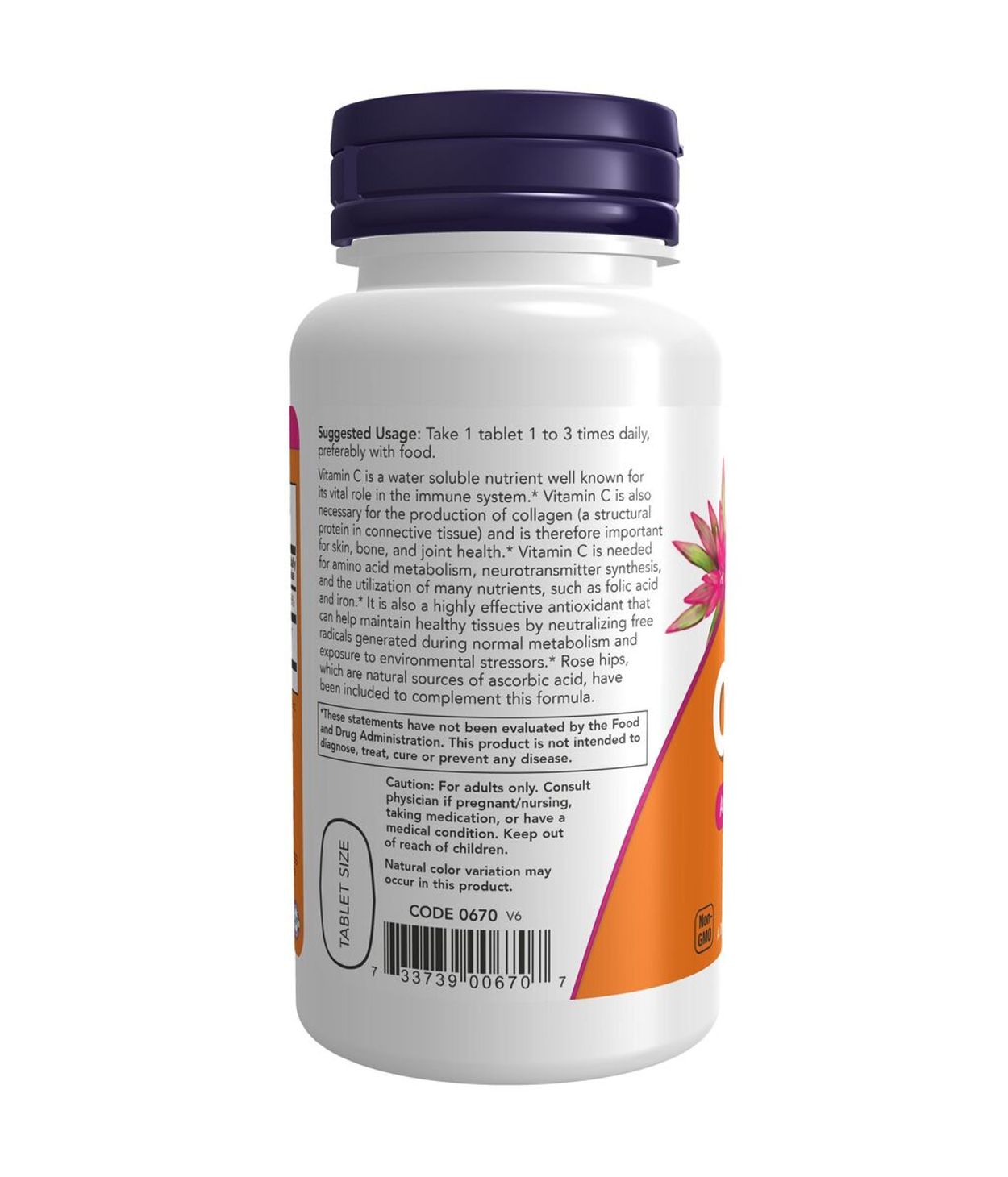 NOW C500 with Rose Hips Vegan 100stk