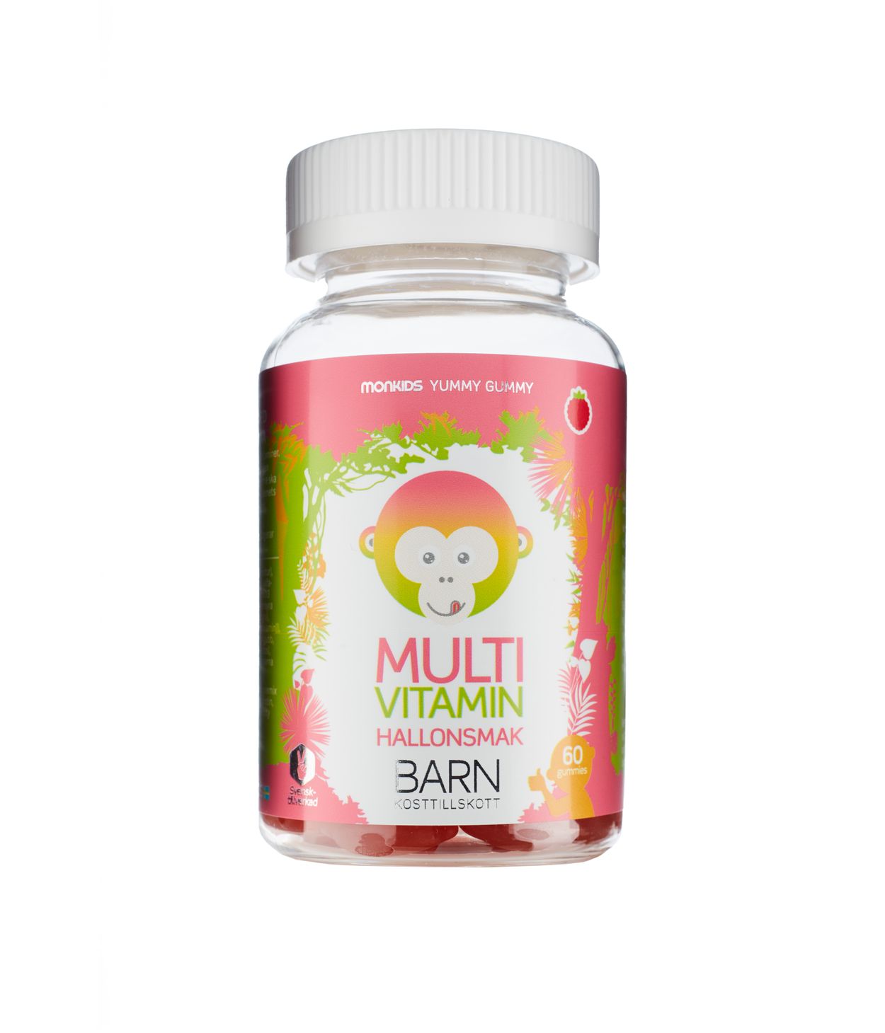 Monkids Fjölvítamín með Hindberjabragði 60stk