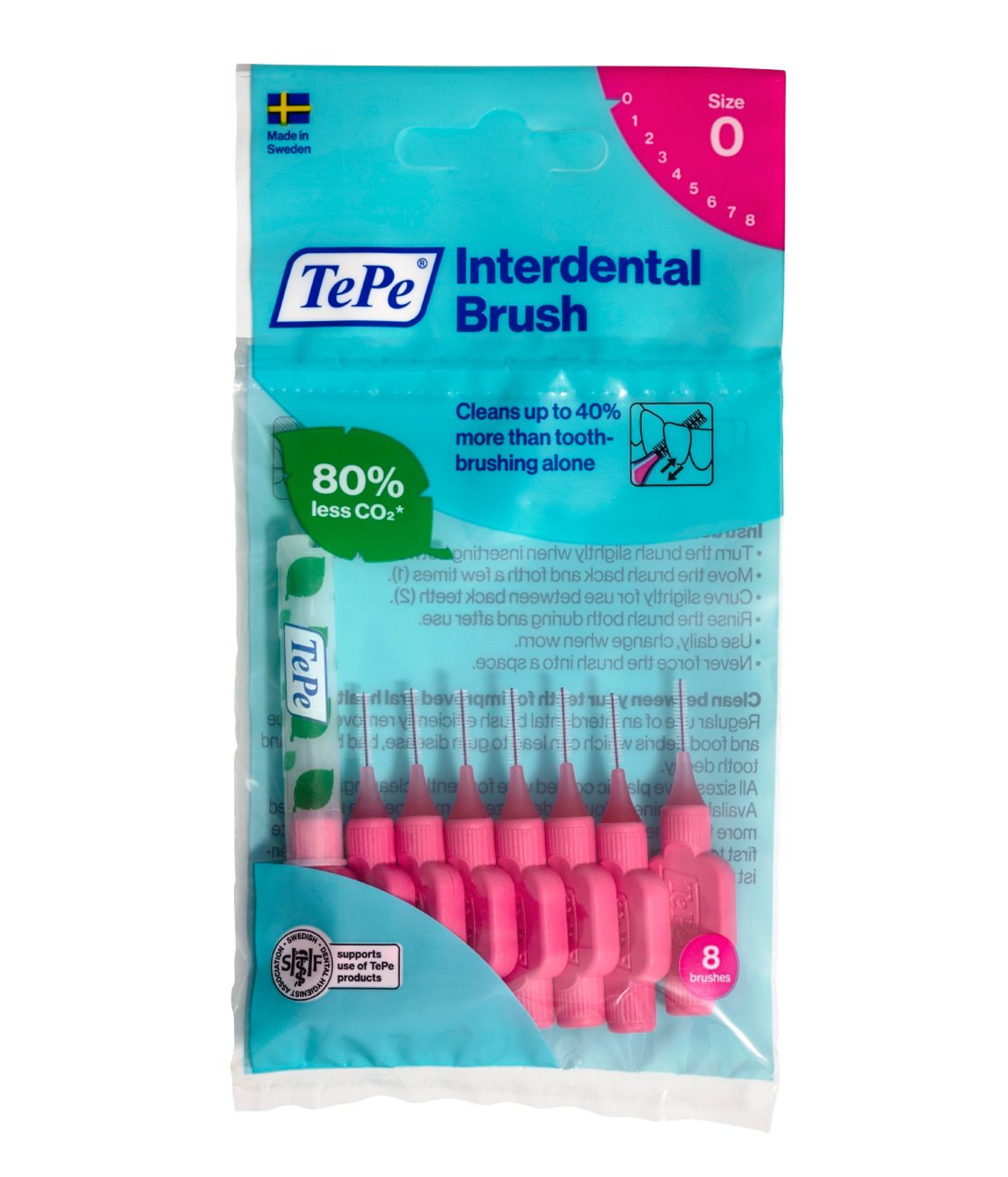 TePe Millitannburstar 0.4mm Bleikir 8stk
