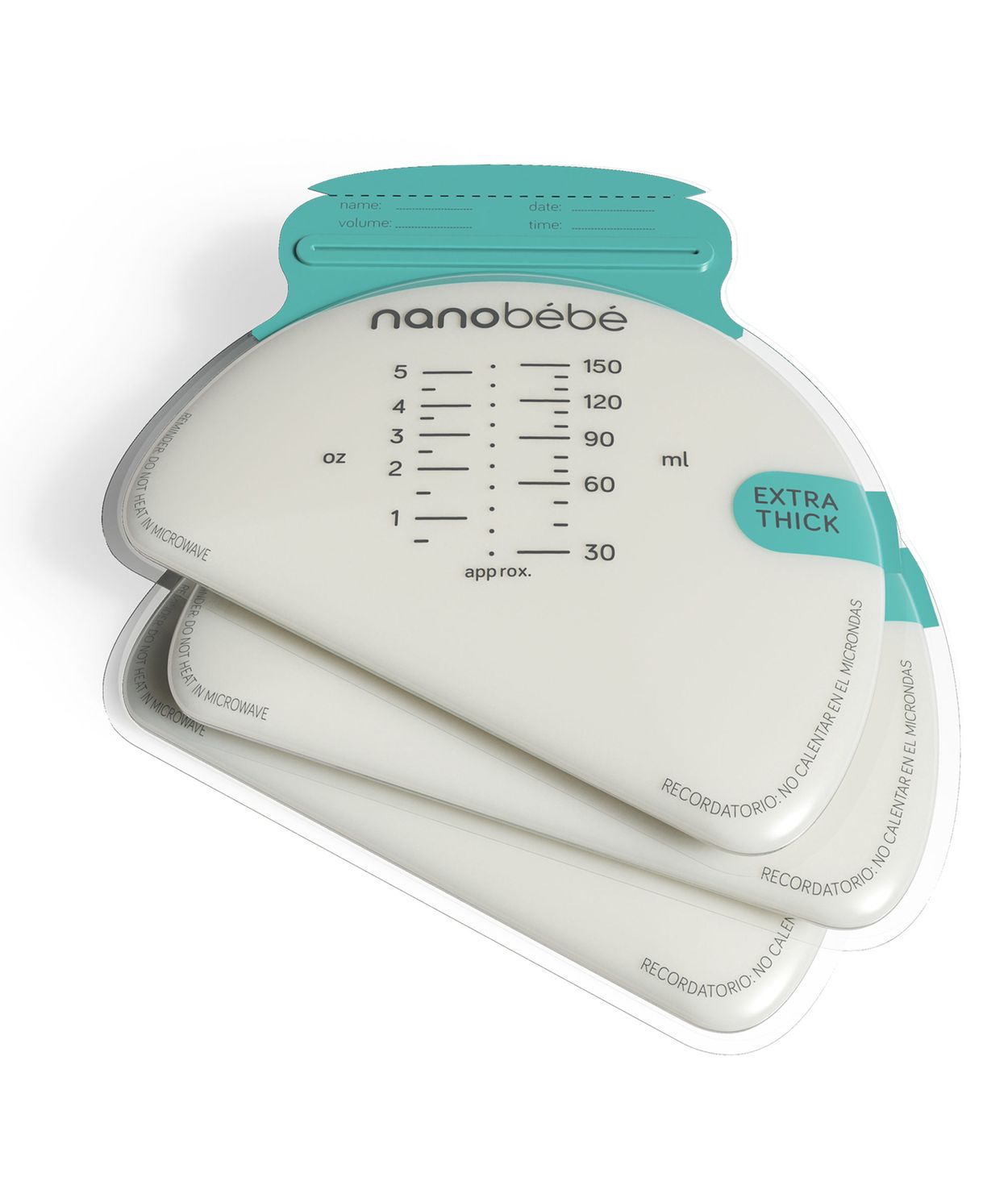 Nanobebe Geymslupokar fyrir brjóstamjólk 50stk