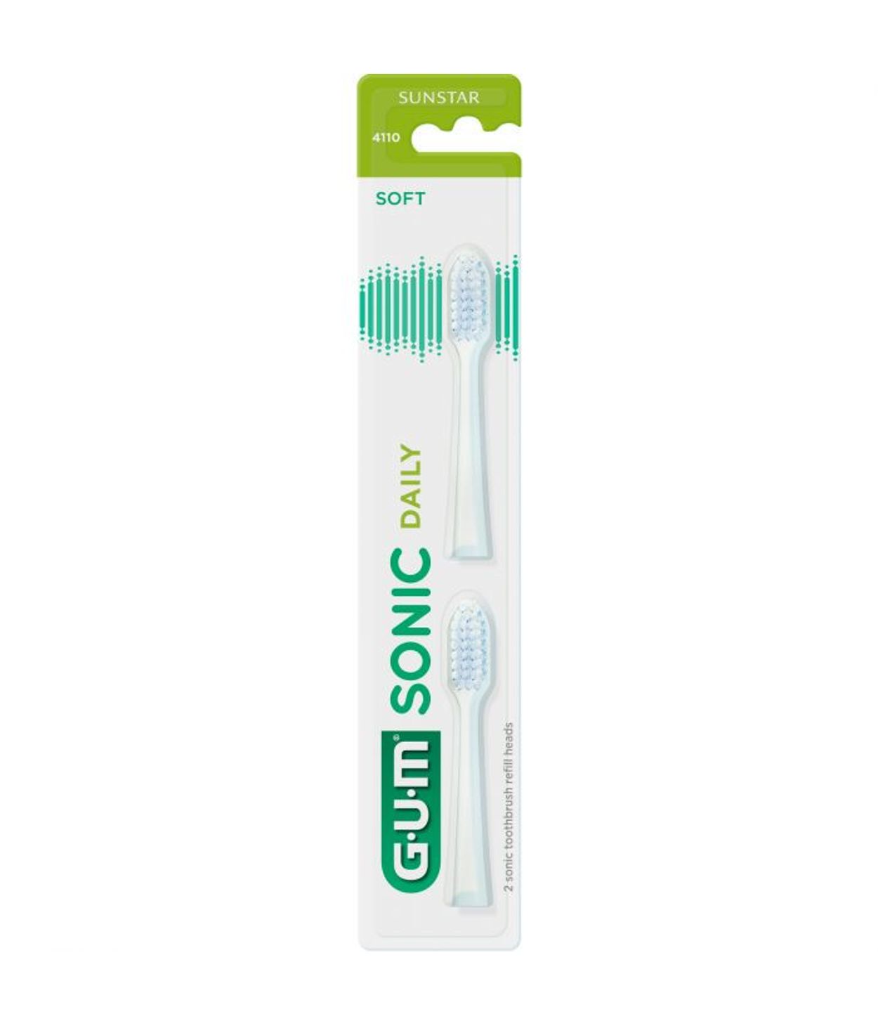 GUM Sonic Tannbursta Fylling Hvít