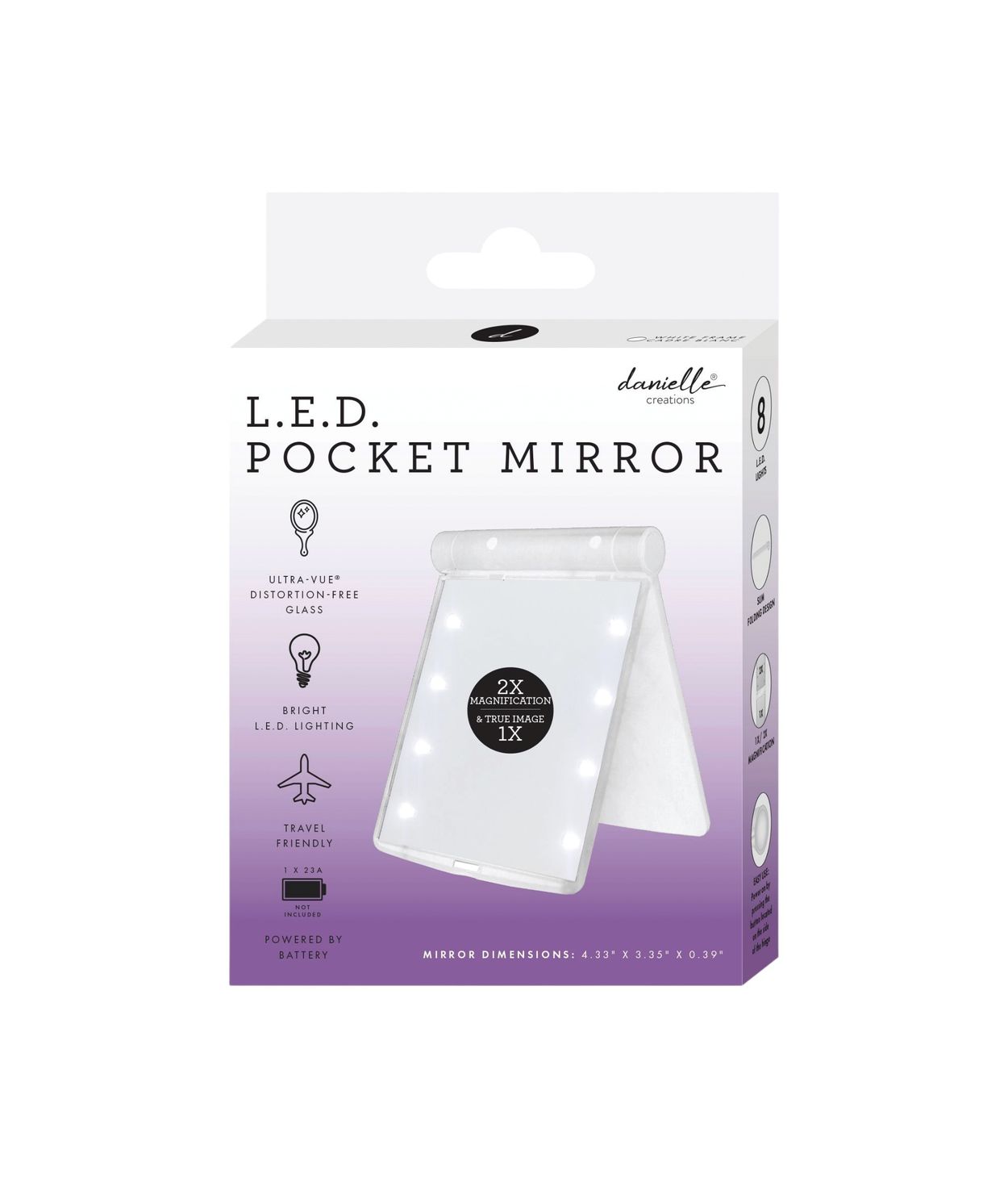 Spegill Led Hvítur - Töskuspegill