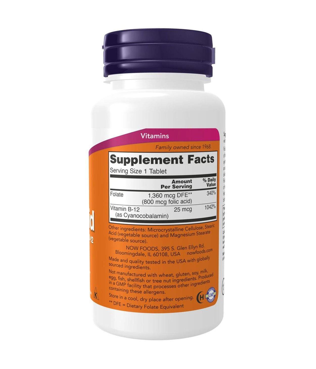 NOW Fólinsýra+B12 250stk