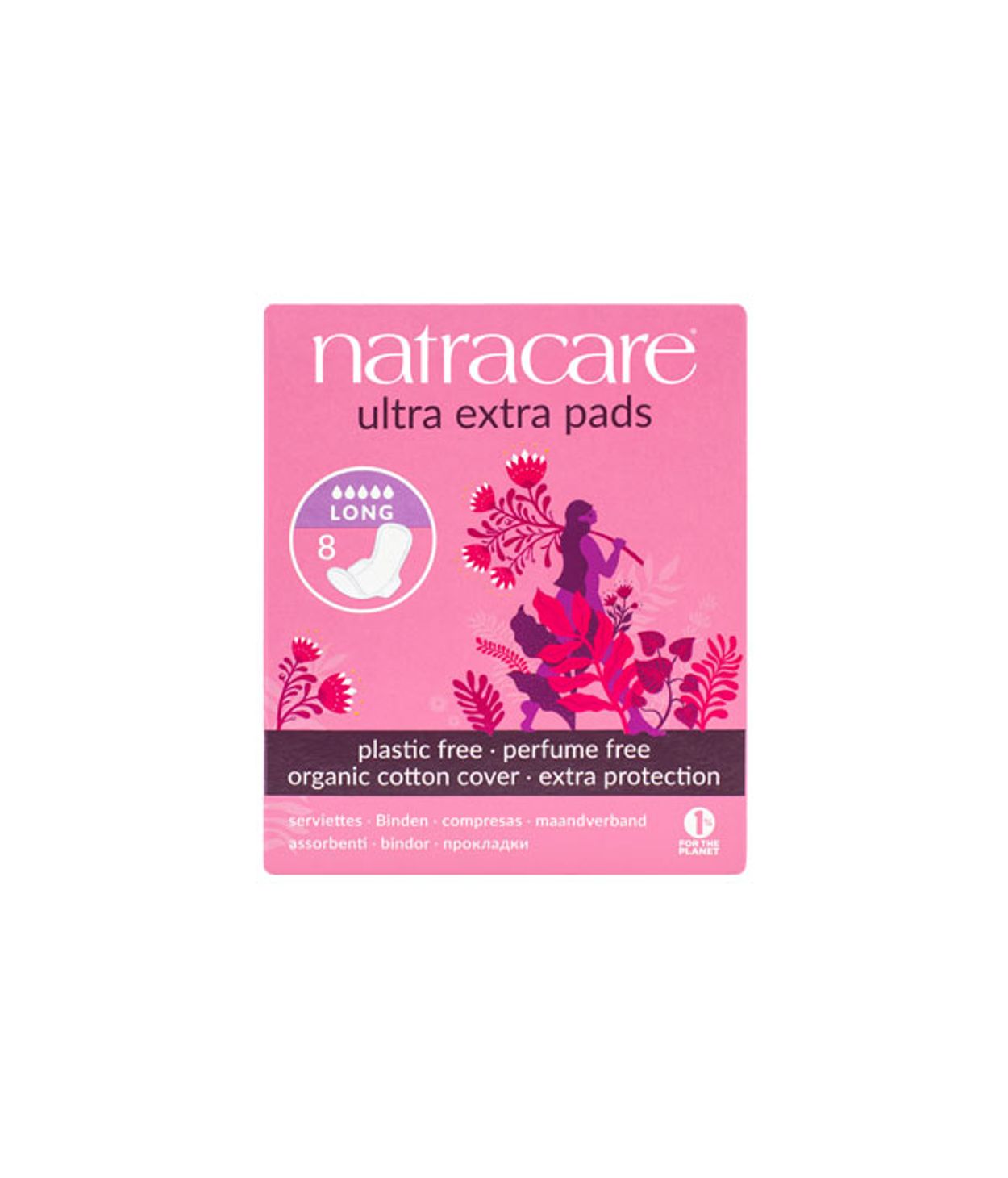 NATRACARE Ultra Extra Pads Long 8 stk