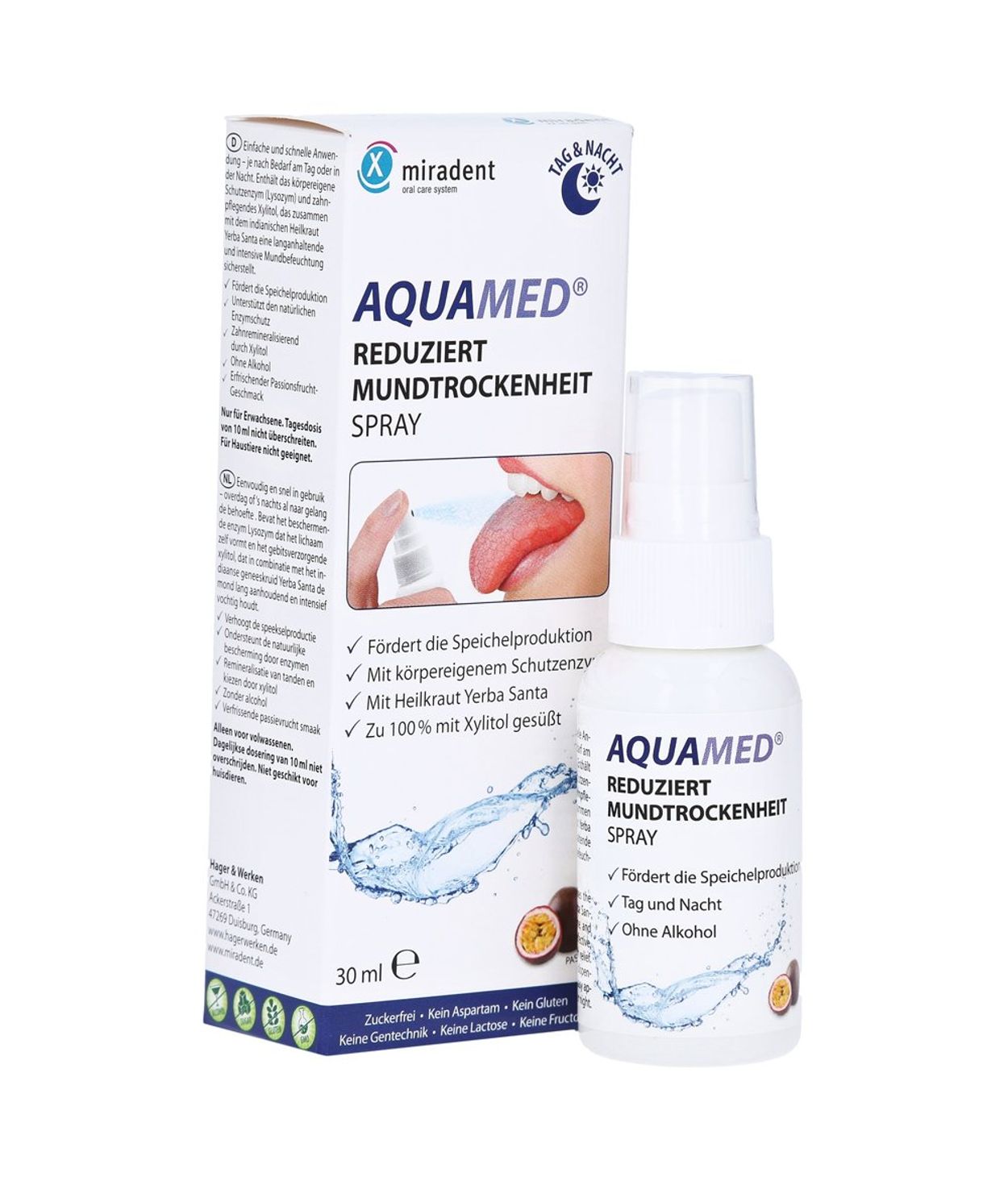 MIRADENT Aquamed Munnsprey við Munnþurrki 30ml
